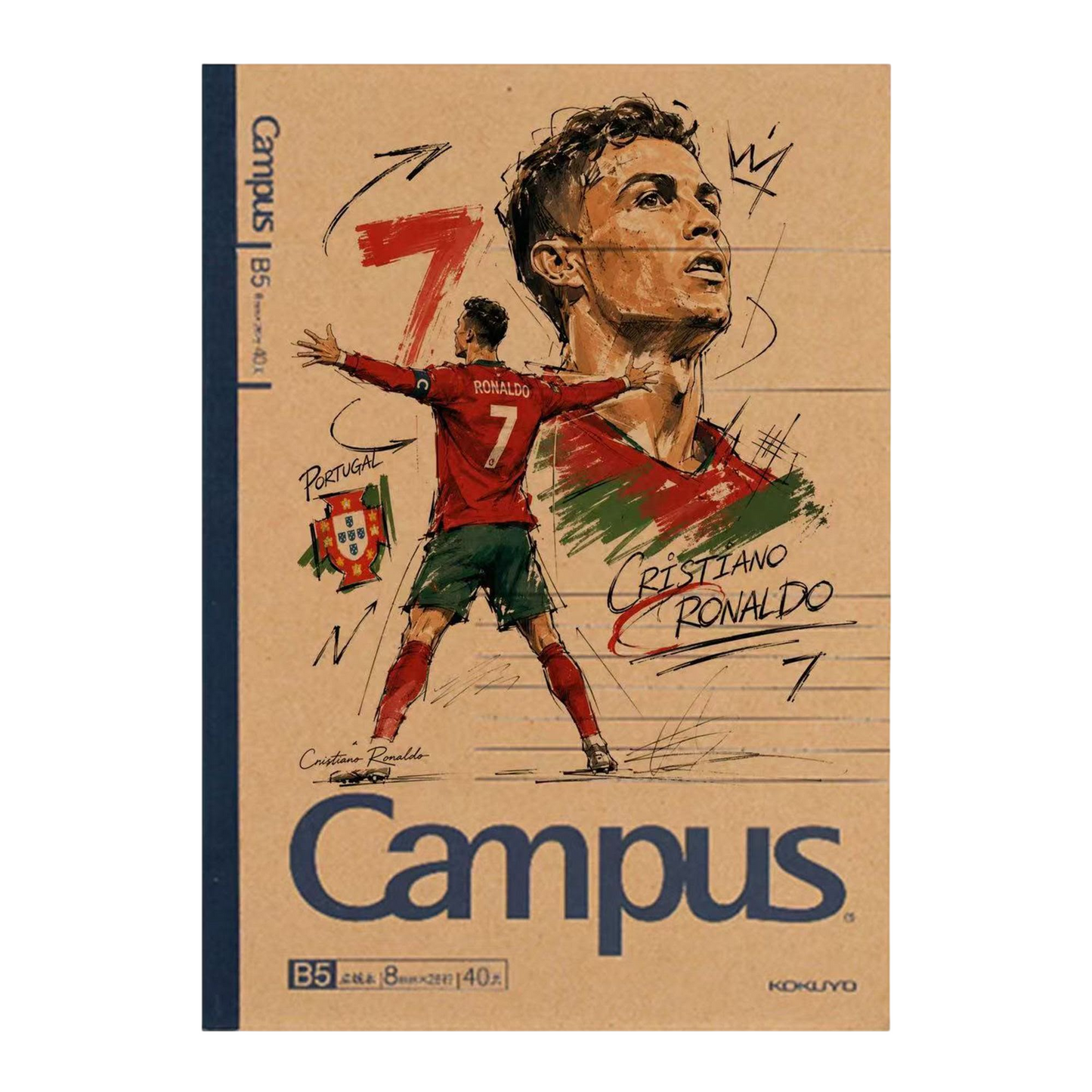 Kokuyo's classic Campus notebook B5 size - Cristiano Ronaldo