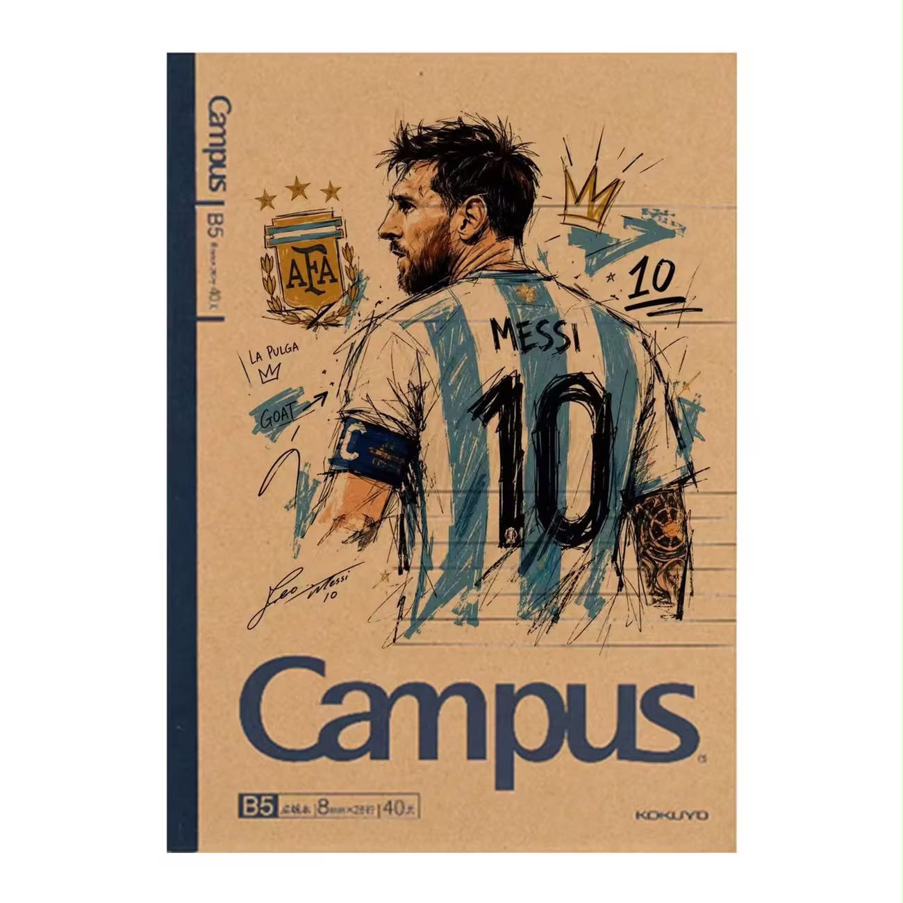 Kokuyo's classic Campus notebook B5 size - Lionel Messi (back)