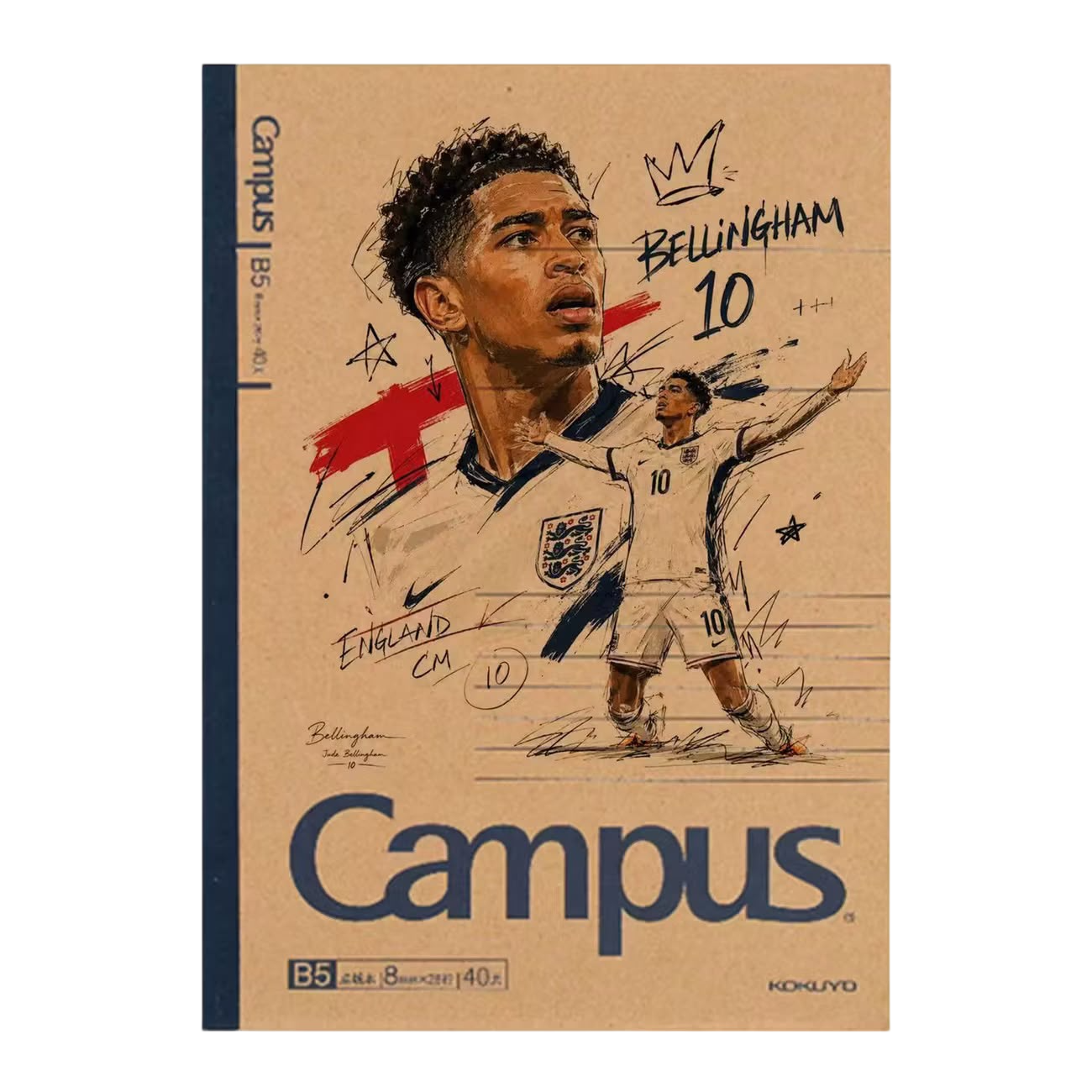 Kokuyo's classic Campus notebook B5 size - Jude Bellingham